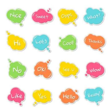 Set of speech balloons, comics thought bubble Stock Illustration