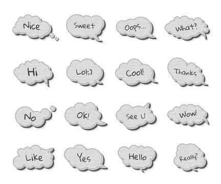Set of speech balloons, comics thought bubble Stock Illustration