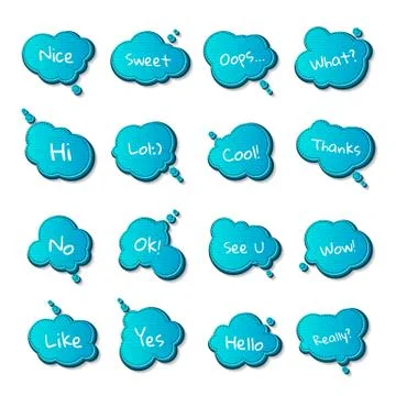 Set of speech balloons, comics thought bubble Illustrazione stock