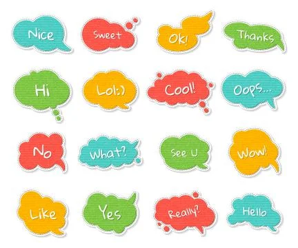 Set of speech balloons, comics thought bubble Stock Illustration