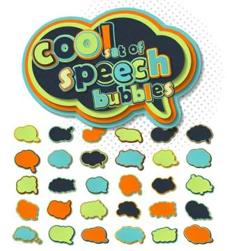 Set of speech balloons, comics thought bubble Stock Illustration