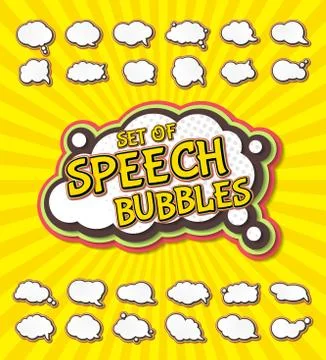 Set of speech balloons, comics thought bubble Stock Illustration
