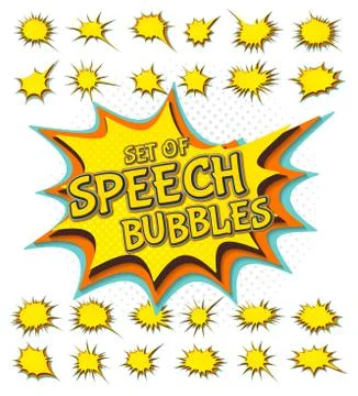 Set of speech balloons, comics thought bubble Stock Illustration