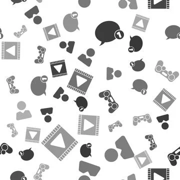 Set Speech bubble chat, Add to friend, Gamepad and Play Video on seamless 스톡 일러스트