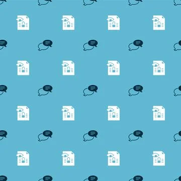 Set Speech bubble chat and Journalistic investigation on seamless pattern Stock Illustration