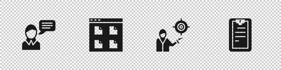 Set Speech bubble chat, Browser files, Marketing target strategy and Clipboard イラスト素材