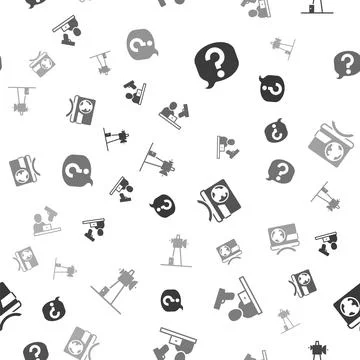 Set Speech bubble chat, Crime news, Breaking and Antenna on seamless pattern Stock Illustration