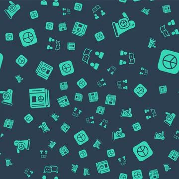 Set Speech bubble chat, Peace, News and on seamless pattern. Vector Stock Illustration