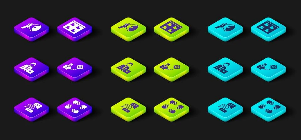 Set Speech bubble chat, Project team base, Businessman, Marketing target st.. Stock Illustration