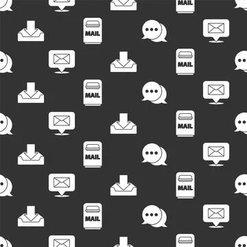 Set Speech bubble chat, Speech bubble with envelope, Download inbox and Mail box イラスト素材