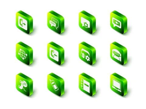 Set Speech bubble chat, Telephone 24 hours support, Stacks paper money cash Illustrazione stock