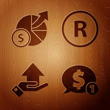 Set Speech bubble with dollar, Money and diagram graph, Money on hand and Stock Illustration