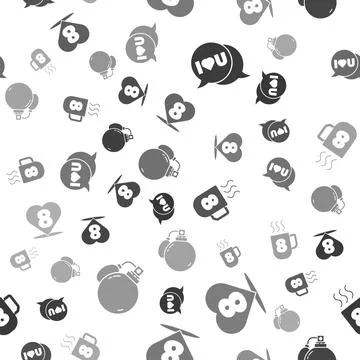 Set Speech bubble with I love you, Heart with 8 March, Coffee cup with 8 Ma.. Stock Illustration
