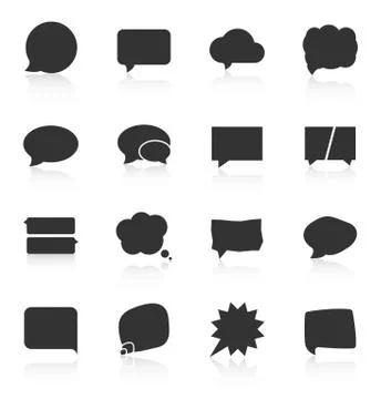 Set of speech bubble icons on white background Illustrazione stock