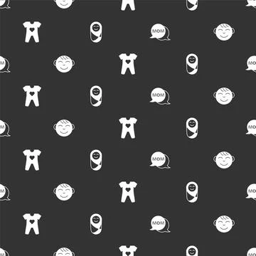 Set Speech bubble mom, Little boy head, Baby clothes and Newborn baby infant  Illustrazione stock