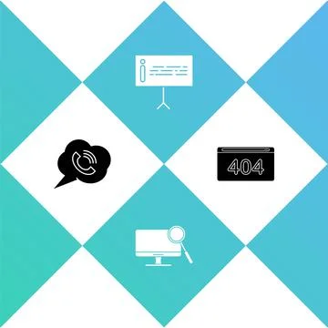 Set Speech bubble with phone call, Computer monitor diagnostics, Information and イラスト素材