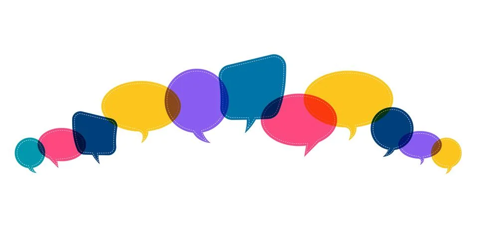 Set of speech bubble text. Chatting box, message box design. Balloon doodle.. Stock Illustration