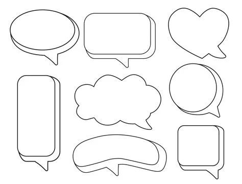 Set of speech bubble for text, chatting box, message box. Stock Illustration