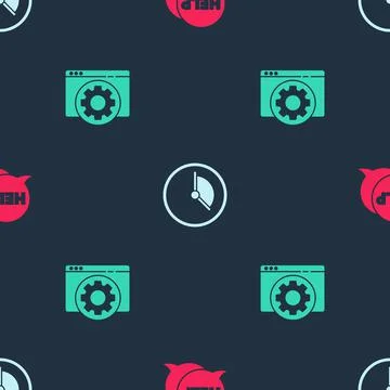 Set Speech bubble with text Help, Time Management and Browser setting on Stock Illustration