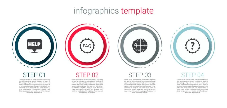 Set Speech bubble with text Help, Label FAQ, Telephone 24 hours support and Stock Illustration