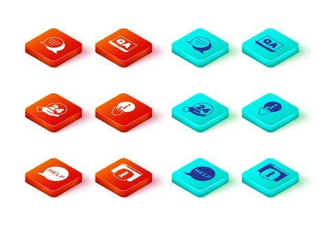 Set Speech bubble with text Help, Monitor FAQ information, Telephone 24 hours 库存插图