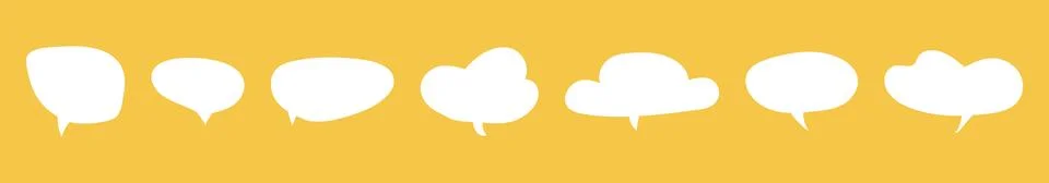 Set of speech bubble. Trendy talk bubble. Blank empty white speech bubbles Illustrazione stock