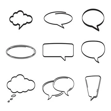 Set of speech bubble vector illustration hand drawn Stock Illustration
