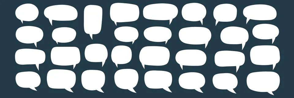 Set of speech bubbles. Blank empty vector white speech bubbles. Stock Illustration