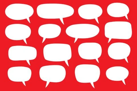 Set of speech bubbles. Blank empty vector white speech bubbles. Stock Illustration