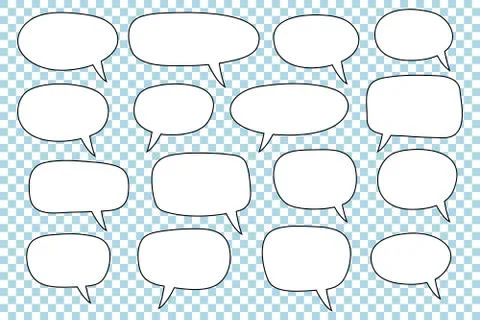Set of speech bubbles. Blank empty vector white speech bubbles. Stock Illustration