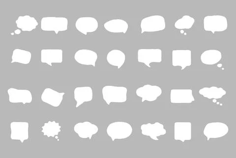 Set of speech bubbles. Blank empty vector white speech bubbles. Cartoon bal.. Stock Photos
