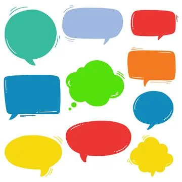 Set of speech bubbles cartoon vector Stock Illustration