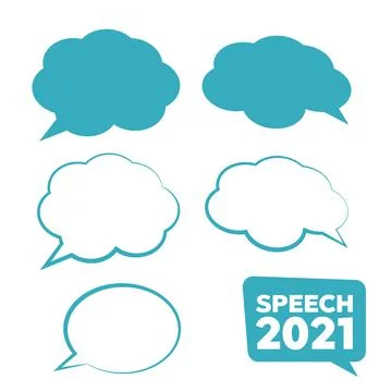 Set of speech bubbles. Cloud bubble speech for communication Stock Illustration