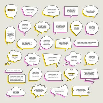 Set speech bubbles. Collection message clouds. Vector illustration. Illustrazione stock
