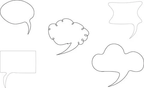 A set of speech bubbles. Design of cartoon chat windows, messages. Empty ve.. イラスト素材