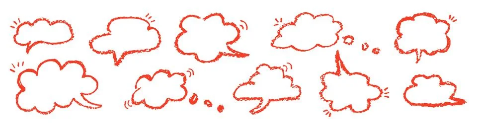 Set of speech bubbles in the form of clouds sky. Comic frame templates for Stock-Illustration