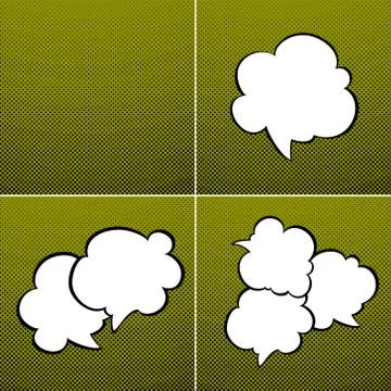 Set of Speech Bubbles on Green Background イラスト素材