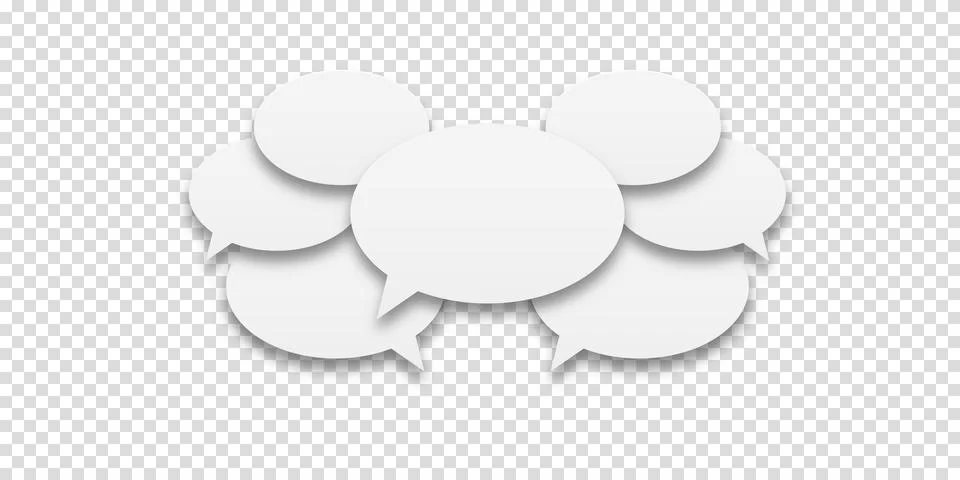Set of speech bubbles icons. Communication between people, a kind of active c Stock Illustration
