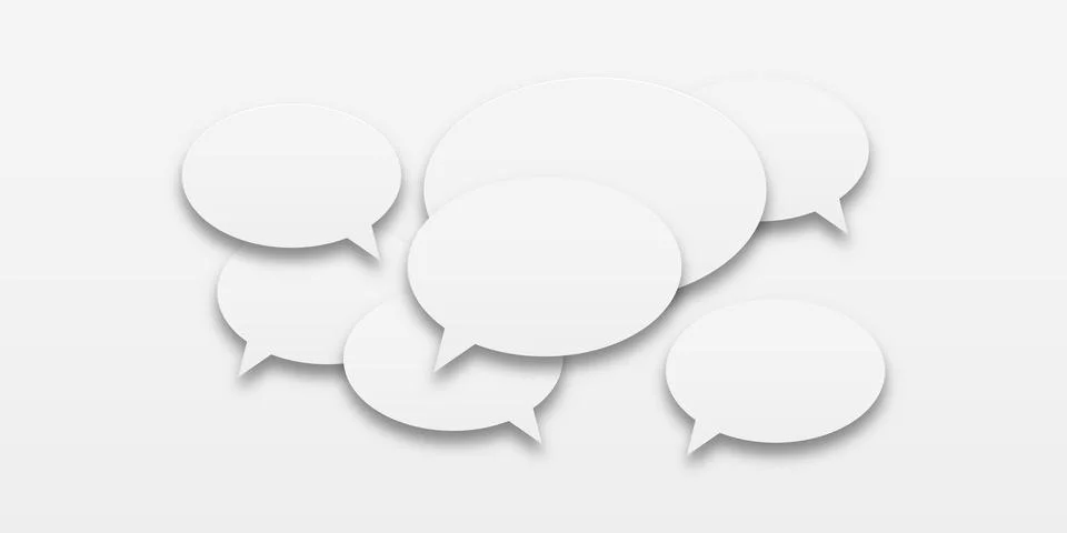 Set of speech bubbles icons. Vector illustration of white speech bubbles on.. イラスト素材