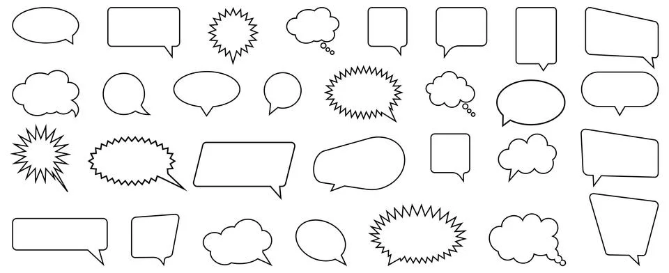 Set of Speech Bubbles Stock Illustration