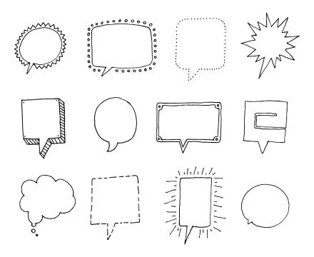 Set of speech bubbles with personality Stock Illustration