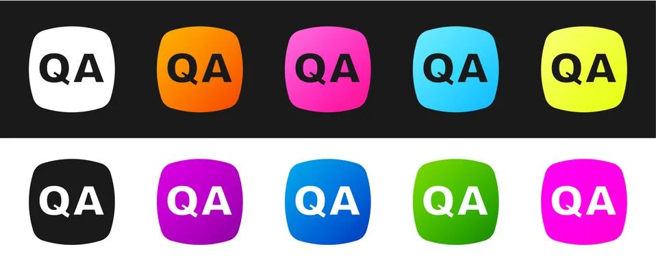Set Speech bubbles with Question and Answer icon isolated on black and white Illustrazione stock