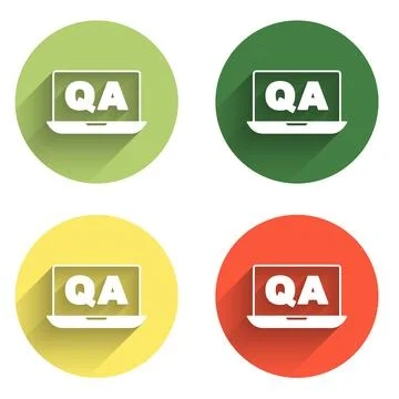 Set Speech bubbles with Question and Answer icon isolated with long shadow .. Stock Illustration