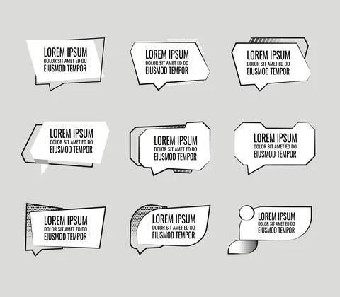 Set of speech bubbles for quotes with stroke. Stock Illustration