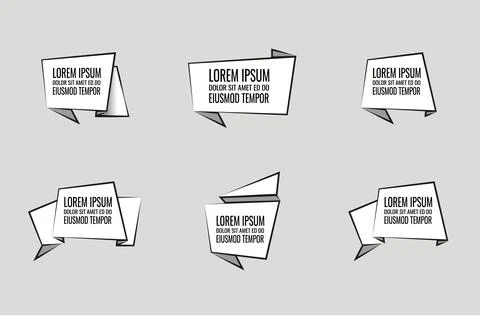 Set of speech bubbles for quotes with stroke and line Stock Illustration
