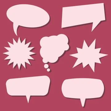 Set of speech bubbles on a red background Stock Illustration