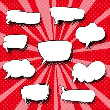 Set of Speech Bubbles in the Sixties Style Stock Illustration