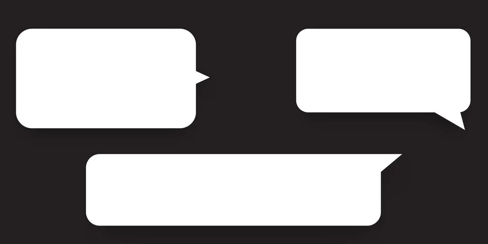 Set of speech bubbles. Speak bubble text, cartoon chatting box, message box.. Stock Illustration