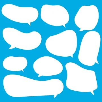 Set of speech bubbles. Speak bubble text, cartoon chatting box, message box.. Illustrazione stock