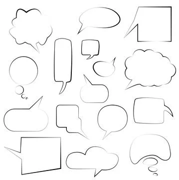 Set of speech bubbles speech bubbles. Discussion bubbles, drawing talk bubble Stock Illustration